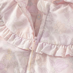 Dave&Bella Girls Autumn Floral Print Long Sleeve Hooded Coat