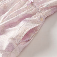 Dave&Bella Girls Autumn Floral Print Long Sleeve Hooded Coat