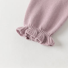 Dave&Bella Toddler Girls Autumn Noble Purple Embroidery Sweater Mesh Princess Dress