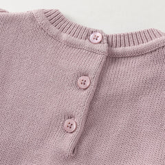 Dave&Bella Toddler Girls Autumn Noble Purple Embroidery Sweater Mesh Princess Dress