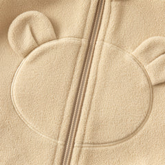 Dave&Bella Toddler Girls Autumn Soft Khaki/Purple Fleece Vest Tops