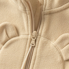 Dave&Bella Toddler Girls Autumn Soft Khaki/Purple Fleece Vest Tops