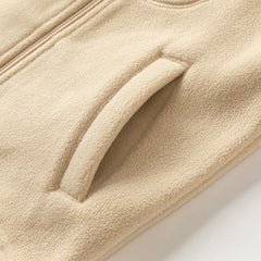 Dave&Bella Toddler Girls Autumn Soft Khaki/Purple Fleece Vest Tops