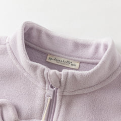 Dave&Bella Toddler Girls Autumn Soft Khaki/Purple Fleece Vest Tops