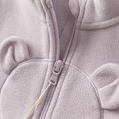 Dave&Bella Toddler Girls Autumn Soft Khaki/Purple Fleece Vest Tops