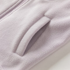 Dave&Bella Toddler Girls Autumn Soft Khaki/Purple Fleece Vest Tops