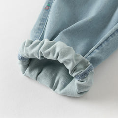 Dave&Bella Girls Autumn Light Blue Loose Toddler Jeans Pants