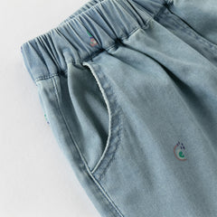 Dave&Bella Girls Autumn Light Blue Loose Toddler Jeans Pants