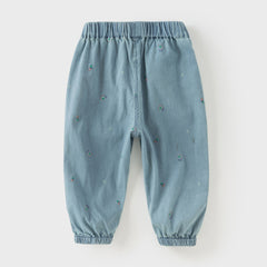 Dave&Bella Girls Autumn Light Blue Loose Toddler Jeans Pants