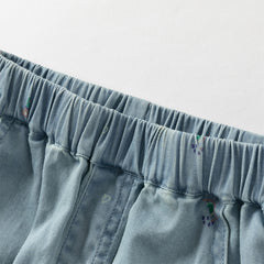 Dave&Bella Girls Autumn Light Blue Loose Toddler Jeans Pants