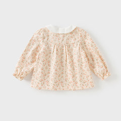 Dave&Bella Girls Autumn Cotton Sweet Floral Print Blouse Shirt Top