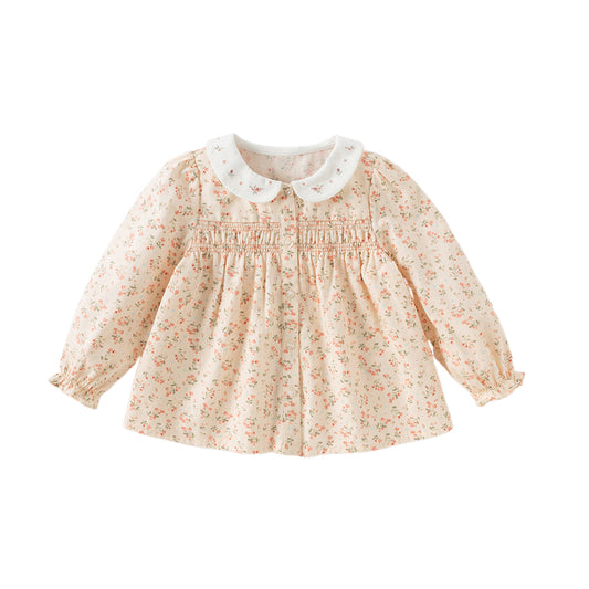 Dave&Bella Girls Autumn Cotton Sweet Floral Print Blouse Shirt Top