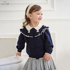 Dave&Bella Girls Autumn Cotton Sweet Casual Sweater Cardigan Coat Top