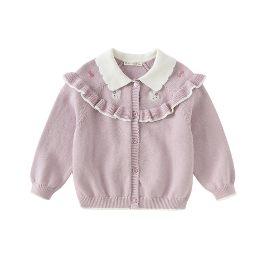 Dave&Bella Girls Autumn Cotton Sweet Casual Sweater Cardigan Coat Top