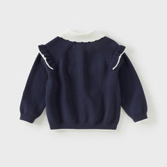 Dave&Bella Girls Autumn Cotton Sweet Casual Sweater Cardigan Coat Top