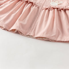 Dave&Bella Girls Toddler Adorable Pink Cartoon Rabbit Long Sleeve Hooded Coat