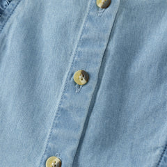Dave&Bella Toddler Girls Denim Blue Cotton Cute Toddler Shirts Tops