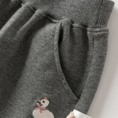 Dave&Bella Girls Autumn Cotton Outdoor Cute Drawstring Pants