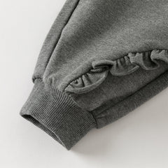 Dave&Bella Girls Autumn Cotton Outdoor Cute Drawstring Pants