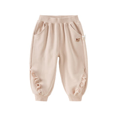 Dave&Bella Girls Autumn Cotton Outdoor Cute Drawstring Pants