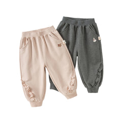 Dave&Bella Girls Autumn Cotton Outdoor Cute Drawstring Pants