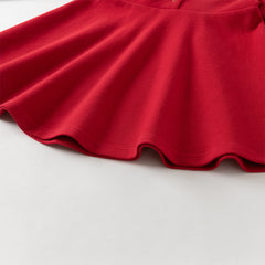 Dave&Bella Toddler Pure Cotton 2025 Red Princess Dress