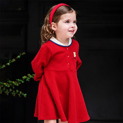 Dave&Bella Toddler Pure Cotton 2025 Red Princess Dress