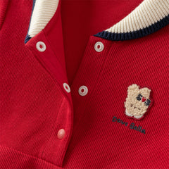 Dave&Bella Toddler Pure Cotton 2025 Red Princess Dress