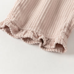 Dave&Bella Toddler Girls Autumn Cotton Lightweight Lace Cotton Straight Leg Pants