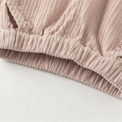 Dave&Bella Toddler Girls Autumn Cotton Lightweight Lace Cotton Straight Leg Pants