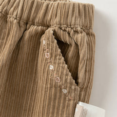 Dave&Bella Toddler Girls Autumn Cotton Lightweight Lace Cotton Straight Leg Pants