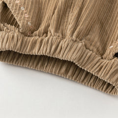 Dave&Bella Toddler Girls Autumn Cotton Lightweight Lace Cotton Straight Leg Pants