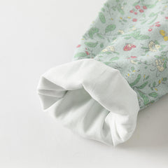 Dave&Bella Girls Autumn Cotton Green Floral Print Long Sleeve Princess Dress