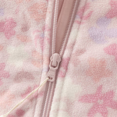 Dave&Bella Girls Autumn Cute Pink Floral Print Hooded Fleece Jacket