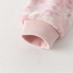 Dave&Bella Girls Autumn Cute Pink Floral Print Hooded Fleece Jacket