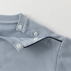 Dave&Bella Toddler Boys Autumn Cartoon Print Grey Blue Playful Sweatshirts Tops