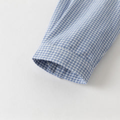 Dave&Bella Toddler Boys Blue Plaid Cotton College-style Shirts Tops