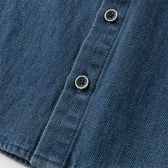 Dave&Bella Toddler Boys Autumn Denim Blue Cotton Hooded Cowboy Shirts Tops