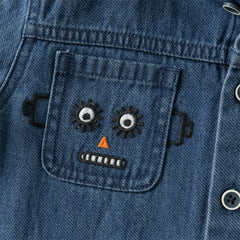 Dave&Bella Toddler Boys Autumn Denim Blue Cotton Hooded Cowboy Shirts Tops