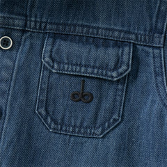 Dave&Bella Toddler Boys Autumn Denim Blue Cotton Hooded Cowboy Shirts Tops