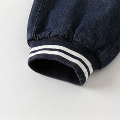 Dave&Bella Boys Autumn Denim Blue Loose Drawstring Toddler Jeans Pants