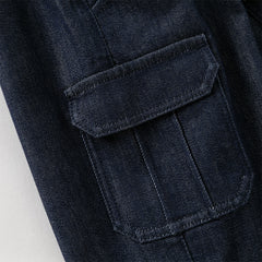 Dave&Bella Boys Autumn Denim Blue Loose Drawstring Toddler Jeans Pants