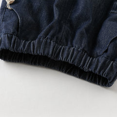 Dave&Bella Boys Autumn Denim Blue Loose Drawstring Toddler Jeans Pants