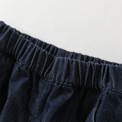 Dave&Bella Boys Autumn Denim Blue Loose Drawstring Toddler Jeans Pants