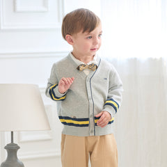 Dave&Bella Toddler Boys Autumn Grey Cotton Cardigans Coat
