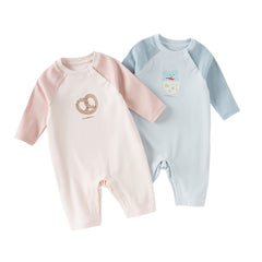Dave&Bella Newborn Girls/Boys Cotton Pink/Blue Indoor Baby One-Pieces Romper