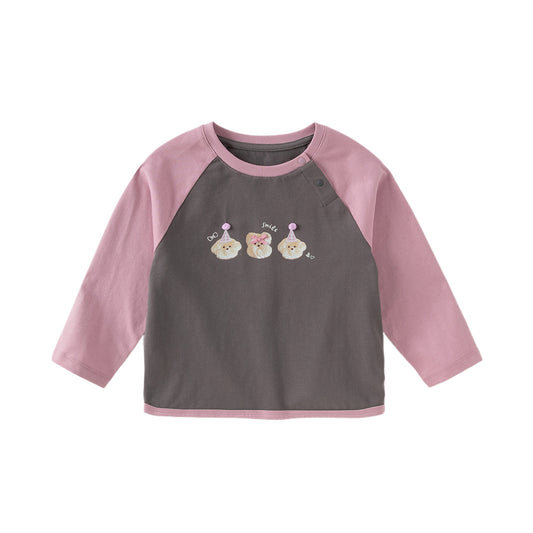 Dave&Bella Toddler Girls Autumn Everyday Cotton Grey T-shirts Tops