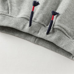 Dave&Bella Toddler Boys Autumn Navy Blue Hooded Coat Long Pants Suits Sets