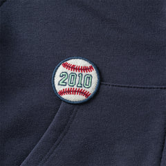 Dave&Bella Toddler Boys Autumn Navy Blue Hooded Coat Long Pants Suits Sets