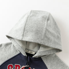 Dave&Bella Toddler Boys Autumn Navy Blue Hooded Coat Long Pants Suits Sets